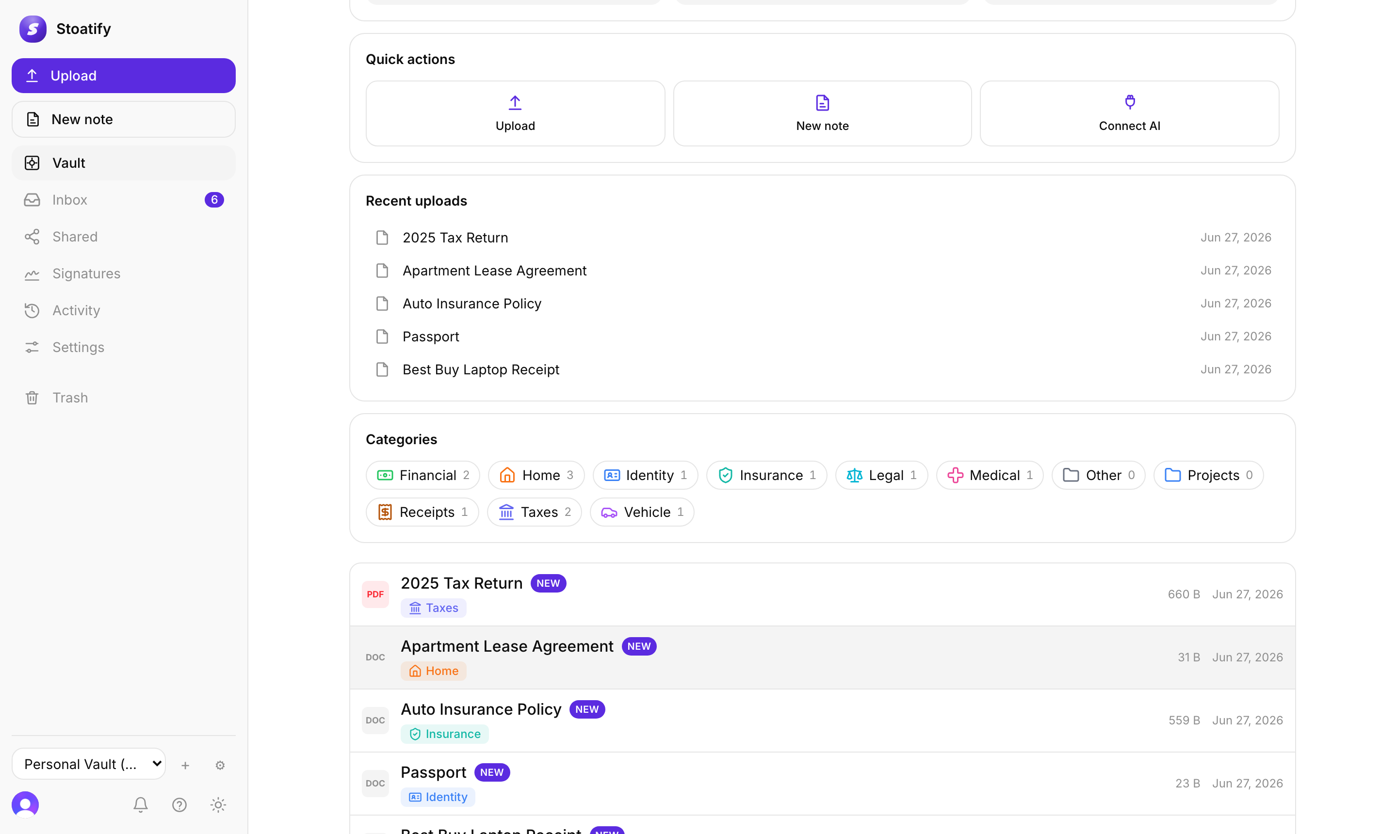 Stoatify web app