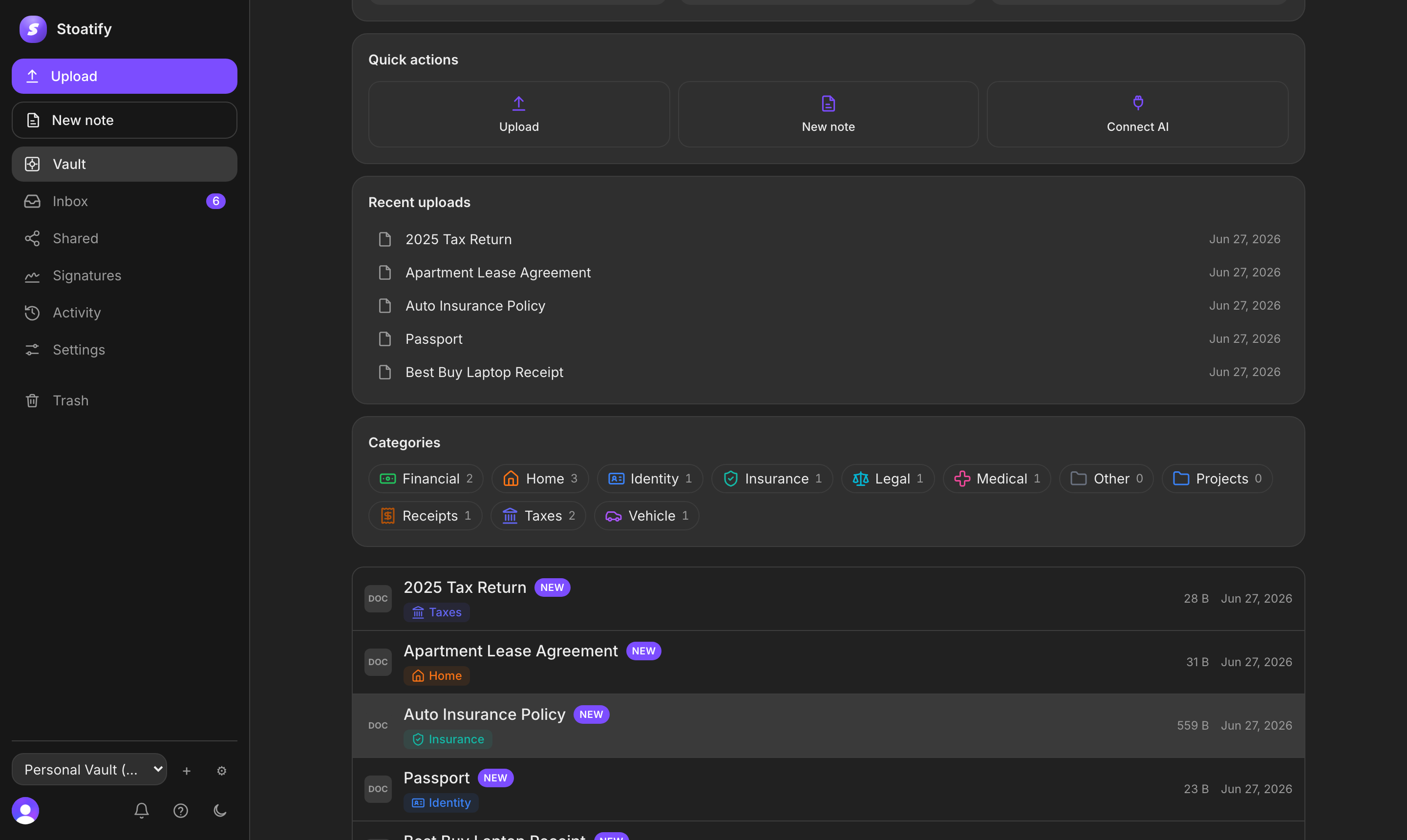 Stoatify web app